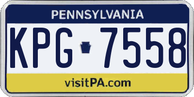 PA license plate KPG7558