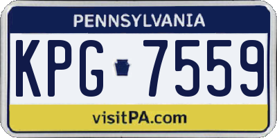 PA license plate KPG7559