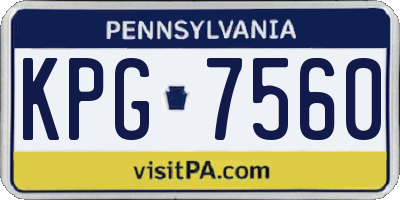 PA license plate KPG7560