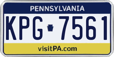PA license plate KPG7561