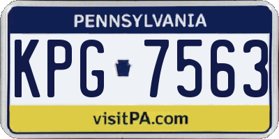 PA license plate KPG7563