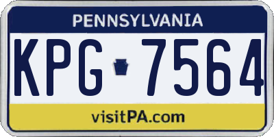 PA license plate KPG7564