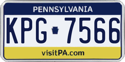 PA license plate KPG7566