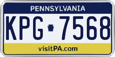 PA license plate KPG7568