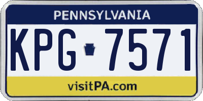 PA license plate KPG7571