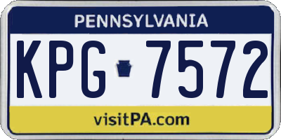 PA license plate KPG7572