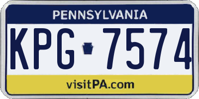 PA license plate KPG7574