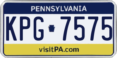 PA license plate KPG7575