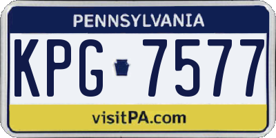 PA license plate KPG7577