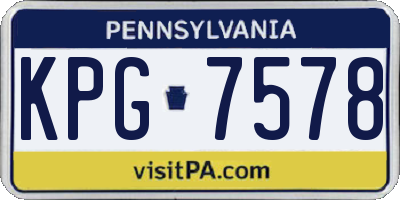 PA license plate KPG7578