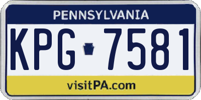 PA license plate KPG7581