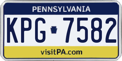 PA license plate KPG7582
