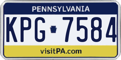 PA license plate KPG7584