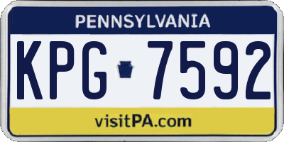 PA license plate KPG7592