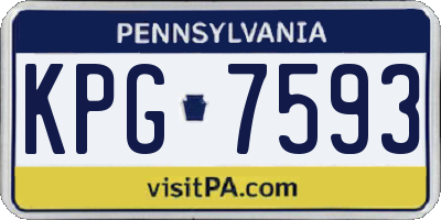 PA license plate KPG7593