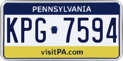 PA license plate KPG7594