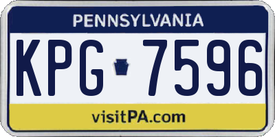 PA license plate KPG7596