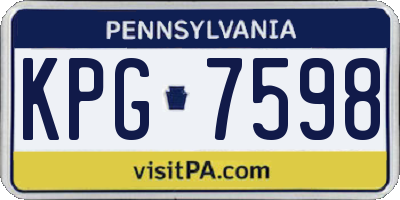 PA license plate KPG7598