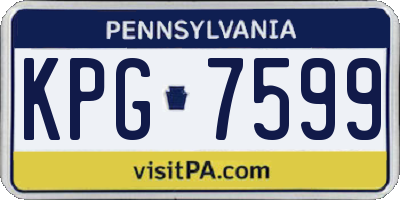 PA license plate KPG7599