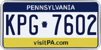 PA license plate KPG7602