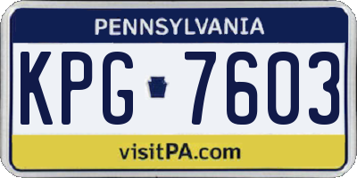 PA license plate KPG7603