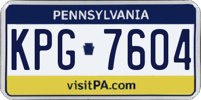 PA license plate KPG7604