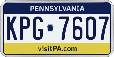 PA license plate KPG7607
