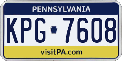 PA license plate KPG7608