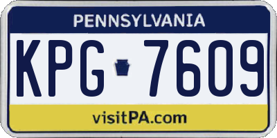 PA license plate KPG7609