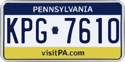 PA license plate KPG7610