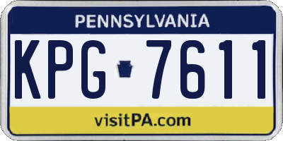 PA license plate KPG7611