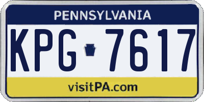 PA license plate KPG7617
