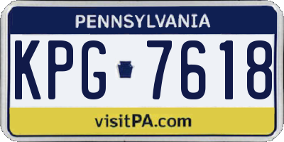 PA license plate KPG7618