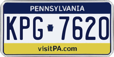 PA license plate KPG7620