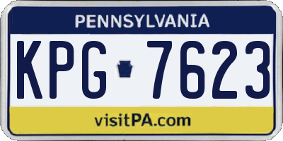 PA license plate KPG7623