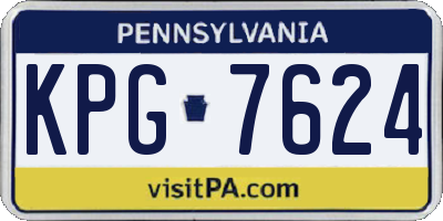 PA license plate KPG7624