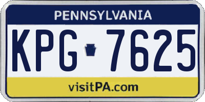 PA license plate KPG7625