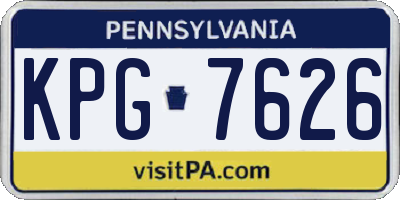 PA license plate KPG7626