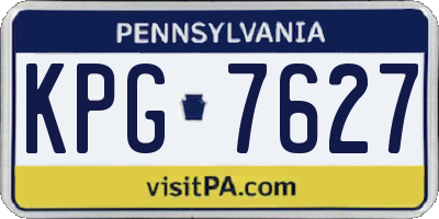 PA license plate KPG7627