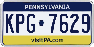 PA license plate KPG7629