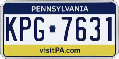 PA license plate KPG7631