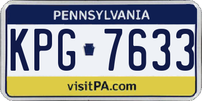 PA license plate KPG7633