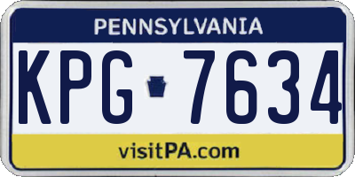 PA license plate KPG7634