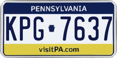PA license plate KPG7637