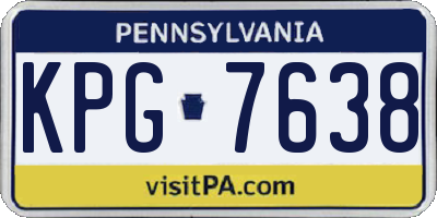 PA license plate KPG7638