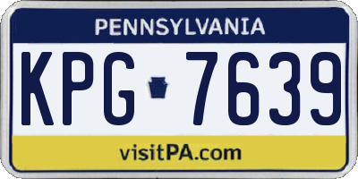 PA license plate KPG7639