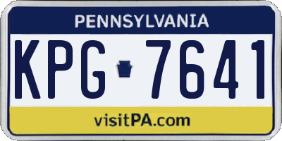 PA license plate KPG7641