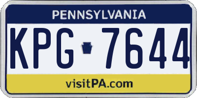 PA license plate KPG7644