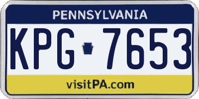PA license plate KPG7653