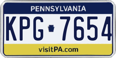 PA license plate KPG7654